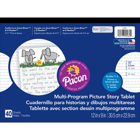 Pacon PAC2484 Picture Story Paper 40 Sht 12X9 1/2 In Rulelong