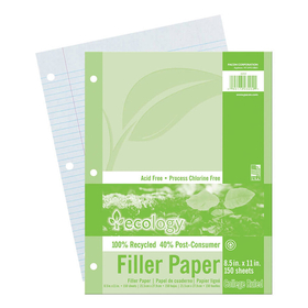 Pacon PAC3202 Ecology Recycled Filler Paper 150Sh 9/32In College Ruling