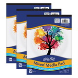 UCreate PAC4827-3 Mixed Media Pad 9X12 50, Sheets (3 EA)