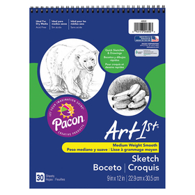 Pacon PAC4850 Art1St Sketch Book 9X12 30 Sht Wht