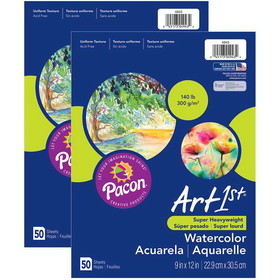 UCreate PAC4943-2 Art1St Watercolor Paper 140, Lb 9X12 (2 PK)