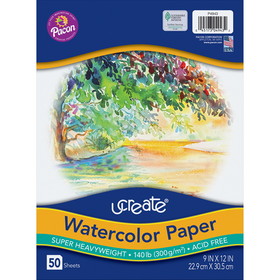 UCreate PAC4943 Art1St Watercolor Paper 140 Lb 9X12