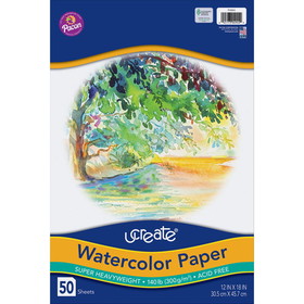 UCreate PAC4944 Watercolor Paper White 50 Sheets
