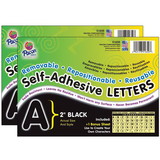 Pacon PAC51650-2 Self Adhesive Letter 2In, Black (2 PK)