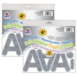 Pacon PAC51688-2 Letters Silvr Dazzle Puffy, Font 4In Self Adhesive (2 PK)