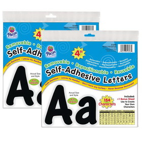 Pacon PAC51693-2 Letters Black Cheery Font, 4In Self Adhesive (2 PK)