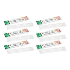 Pacon PAC5187-6 Dry Erase Sentence Strips, White 3X12 (6 PK)