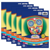 Prang PAC6507-5 Construction Paper Asst, 12X18 50 Per Pk 10 Colors (5 PK)