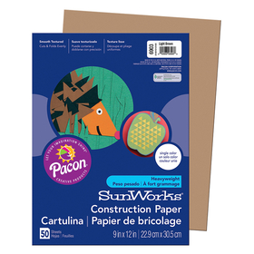 Pacon PAC6903 Construction Paper Light Brown 9X12