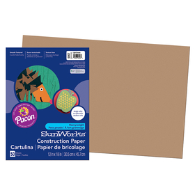 Pacon PAC6907 Construction Paper Lite Brown 12X18