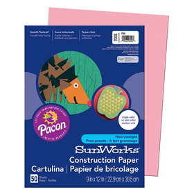 Pacon PAC7003 Construction Paper Pink 9X12