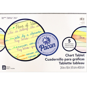 Pacon PAC74732 1 Ruled Cursive Cover 25 Ct 24 In X 16 In Assorted