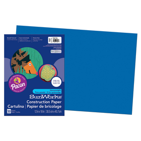 Pacon PAC7507 Sunworks Bright Blue 12X18 Construction Paper