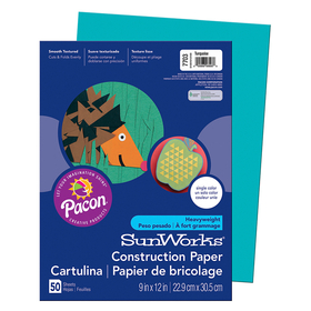 Pacon PAC7703 Construction Paper Turquoise 9X12