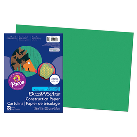Pacon PAC8007 Sunworks 12X18 Holiday Green 50Ct Construction Paper