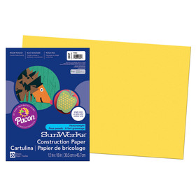 Pacon PAC8407 Sunworks 12X18 Yellow 50Ct Construction Paper