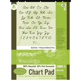 Ecology PAC945510 Ecology Recycled Chart Pad 70 Shts, Unruled