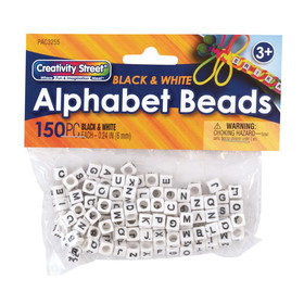 Creativity Street PACAC3255 Alphabet Beads Black & White, Creativity Street