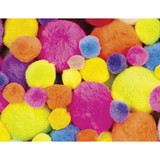 Creativity Street PACAC811202-2 Pom Pons Hot Colors Assortd, Sizes 100 Pieces (2 PK)