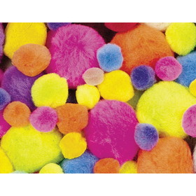 Creativity Street PACAC811202 Pom Pons Hot Colors Assorted Sizes, 100 Pieces