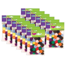 Creativity Street PACAC811301-12 Pom Pons Bright Hues 1In 50, Pieces (12 PK)