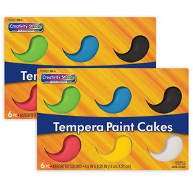 Creativity Street PACAC9833-2 Tempera Cakes 6 Assorted, Colors (2 PK)