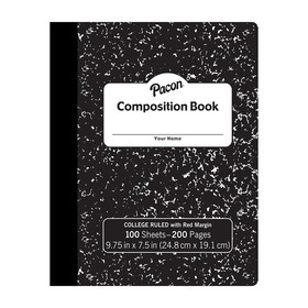 Pacon PACMMK37106 Black Compostion Book College Ruled