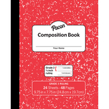 Pacon PACMMK37139 Marble Composition Book Gr 3 Red - 3/8In Ruled