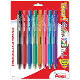 Pentel Of America PENBK440BP8M Pentel 8Pk Wow Retractable Ball Point Pens Assorted