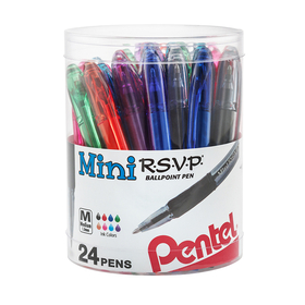 Pentel Of America PENBK91MN24M 24Pk Rsvp Mini Ballpoint Pens
