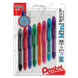 Pentel Of America PENBK91MNBP8M Pentel Rsvp Mini Ballpoint Pens 8Pk