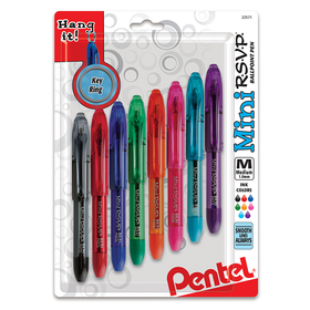 Pentel Of America PENBK91MNBP8M Pentel Rsvp Mini Ballpoint Pens 8Pk