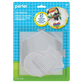 Perler PER22750 Basic Shapes Clear Pegboards 5Pk, Small & Large