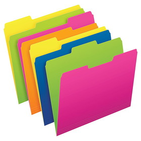 Pendaflex PFX40526 Twisted Glow File Folders 12Pk, Letter Size Asst Colors Pendaflex