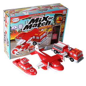 Popular Playthings PPY60317 Magnetic Vehicles Fire & Rescue, Mix Or Match