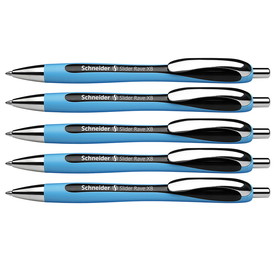 Schneider PSY132501-5 Schneider Black Slider Rave, Xb Retractable Ballpoint Pen (5 EA)
