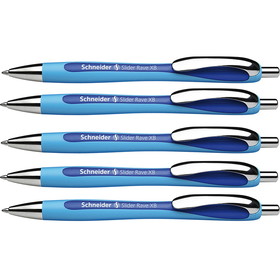 Schneider PSY132503-5 Schneider Blue Slider Rave, Xb Retractable Ballpoint Pen (5 EA)