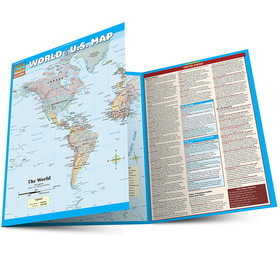 QuickStudy QS-220534 World & Us Map Laminated Reference