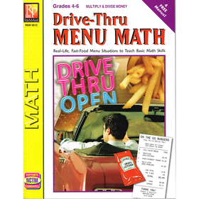 Remedia Publications REM601C Drive Thru Menu Math Multiply & Divide Money
