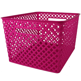 Romanoff ROM74207 Large Hot Pink Woven Basket