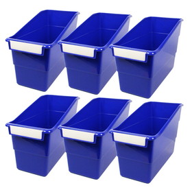 Romanoff ROM77204-6 Blue Shelf File With Label, Holder (6 EA)