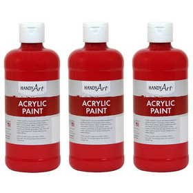 Handy Art RPC101040-3 Acrylic Paint 16 Oz Brite, Red (3 EA)