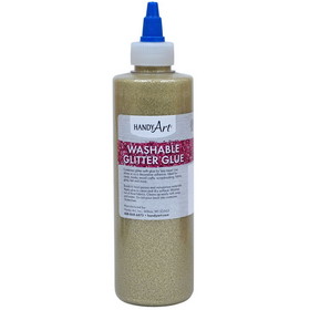 Handy Art RPC146162 Washable Glitter Glue 8 Oz Gold, Handy Art