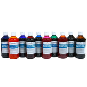 Handy Art RPC882275 Liquid Watercolors 8Oz Basic Kit, Washable 10 Colors