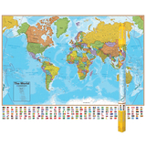 Round World Products RWPHM01 Hemispheres Laminated Map World