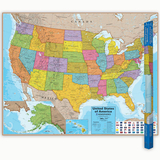 Round World Products RWPHM02 Hemispheres Laminated Map United - States