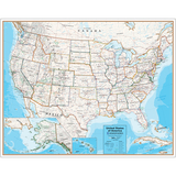 Round World Products RWPHM09 Laminated Wall Map United States