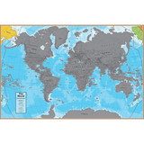 Hemispheres RWPSCR01 Scratch Off World 24X36In Wall Map