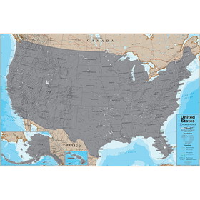 Hemispheres RWPSCR02 Scratch Off Usa 24X36In Wall Map