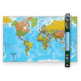 Hemispheres RWPWC05 World Wall Chart W/ Interactive App